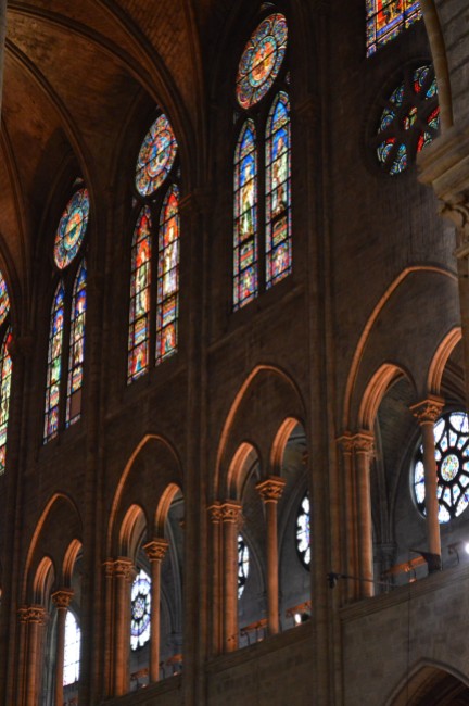 Inside Notre Dame, in Paris.